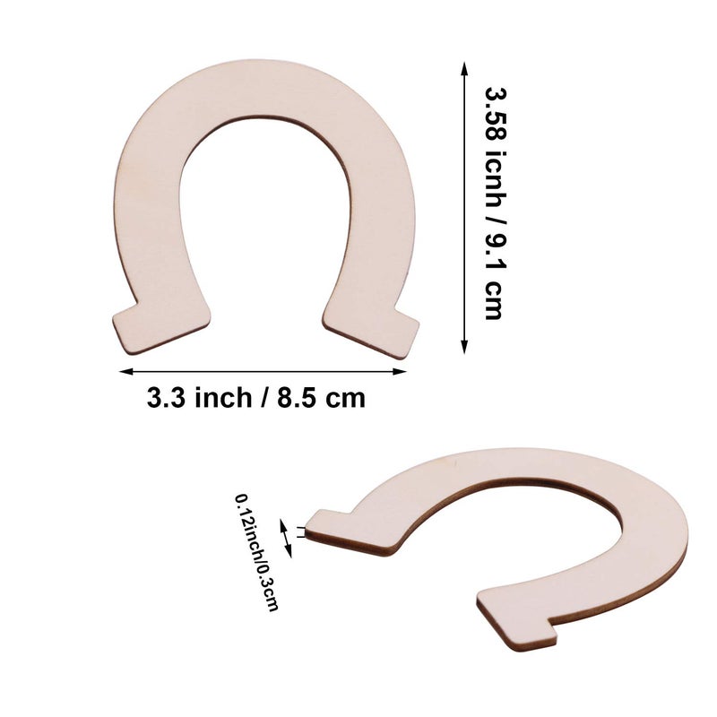VERNUOS 48 Pcs Unfinished Wood Horseshoe Cutouts for DIY Craft, Wedding, Cowboy Themed Party and Birthday,3.3 x 3.5 inches - Image 3